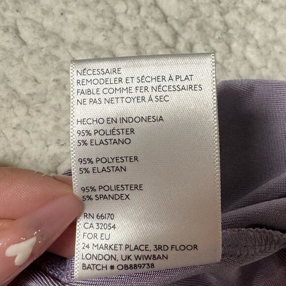 urban outfitters | shimmery purple one shoulder ruffle top - Picture 6 of 6